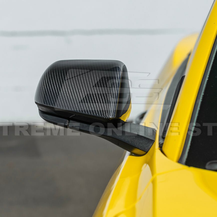 Ford Mustang S550 Factory Style Dry Carbon Fiber Side Mirror Cap Cover Pair 2015-Up