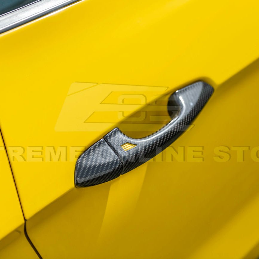 Ford Mustang S550 Factory Style Dry Carbon Fiber Outer Door Handle Cover Set 2015-2023