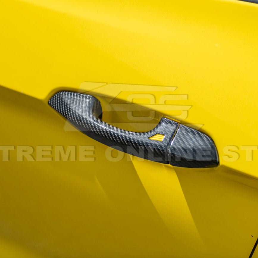 Ford Mustang S550 Factory Style Dry Carbon Fiber Outer Door Handle Cover Set 2015-2023