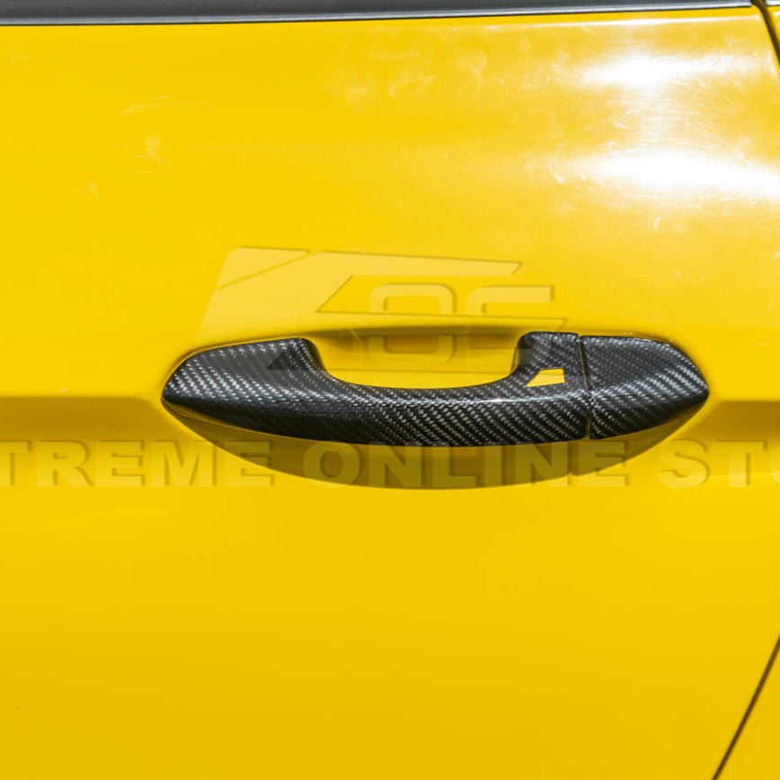 Ford Mustang S550 Factory Style Dry Carbon Fiber Outer Door Handle Cover Set 2015-2023