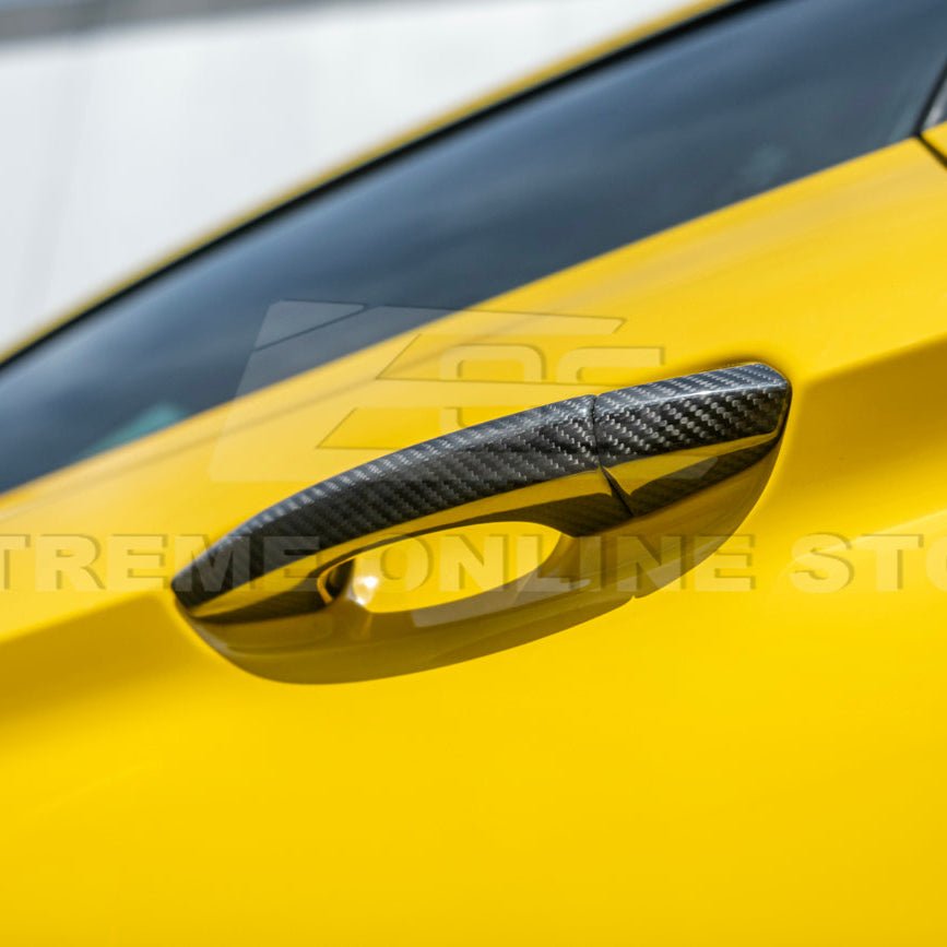Ford Mustang S550 Factory Style Dry Carbon Fiber Outer Door Handle Cover Set 2015-2023