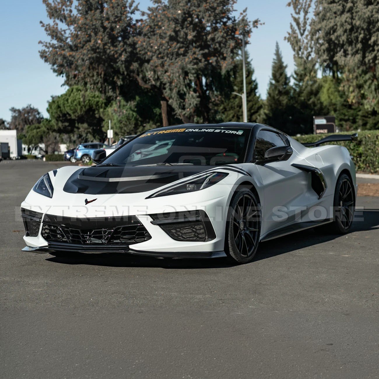 Corvette C8 Stingray Dry Carbon Fiber Front Splitter Z06 Z07 Conversion Package 2020-Up