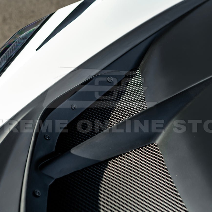 Corvette C8 ZR1 Matte Black Front Bumper Vented Extractor Hood 2020-Up