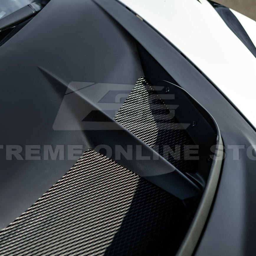 Corvette C8 ZR1 Matte Black Front Bumper Vented Extractor Hood 2020-Up
