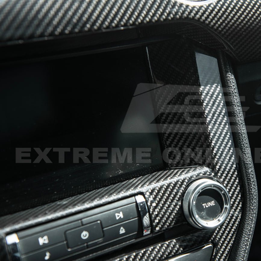 Ford Mustang S550 Factory Style Dry Carbon Fiber Center Console Control Panel Cover 2015-2023