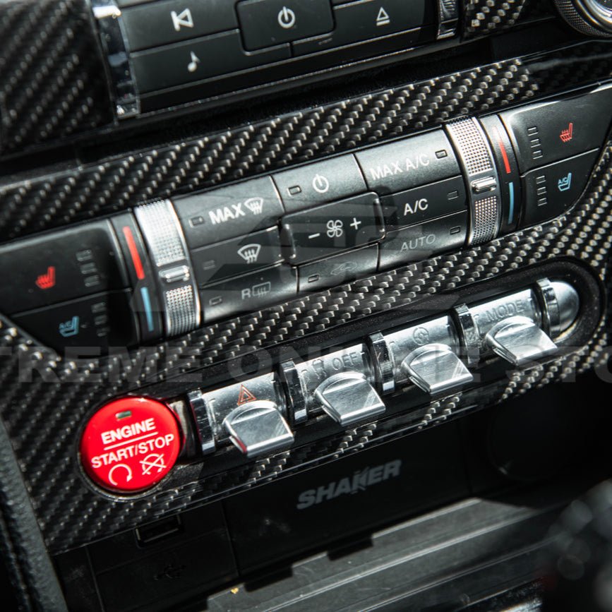 Ford Mustang S550 Factory Style Dry Carbon Fiber Center Console Control Panel Cover 2015-2023