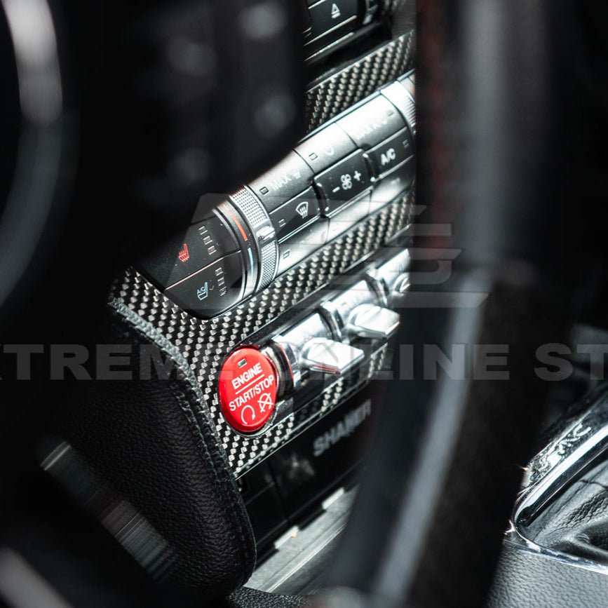 Ford Mustang S550 Factory Style Dry Carbon Fiber Center Console Control Panel Cover 2015-2023