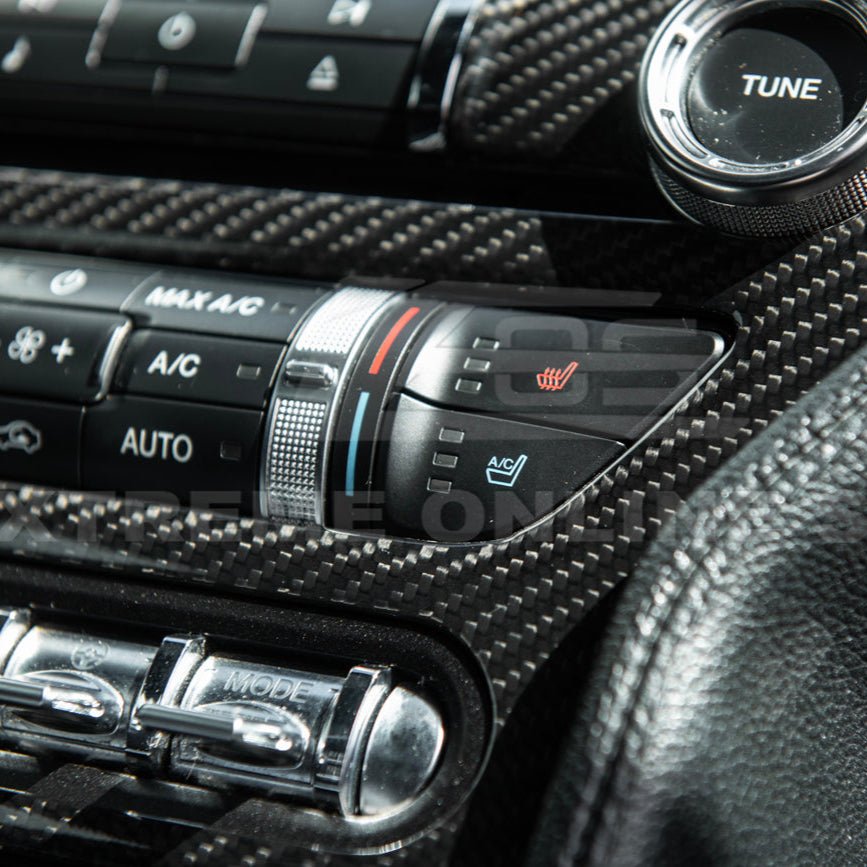 Ford Mustang S550 Factory Style Dry Carbon Fiber Center Console Control Panel Cover 2015-2023