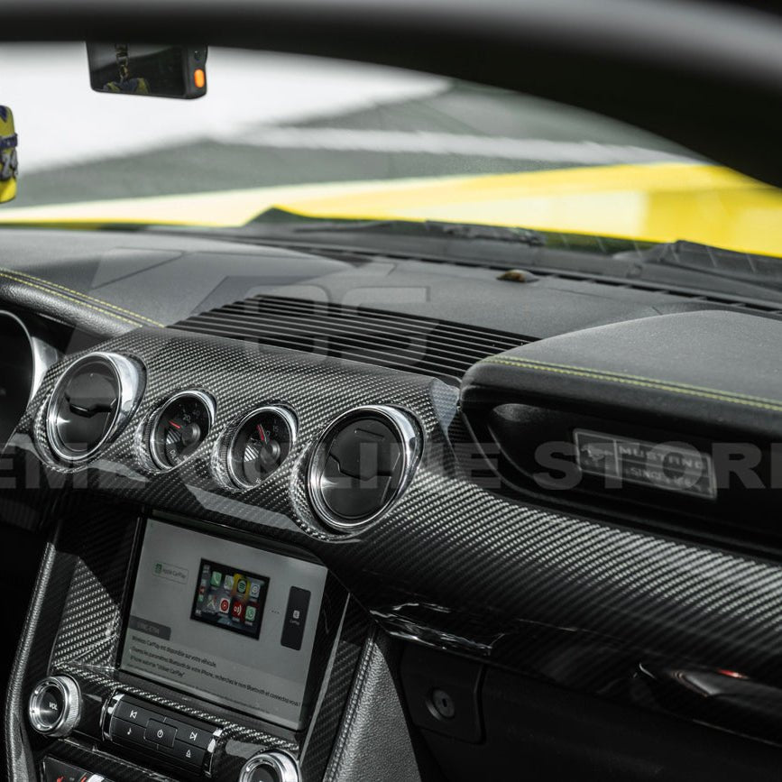 Ford Mustang S550 Dry Carbon Fiber Instrument Dashboard Panel Trim 2015-2023