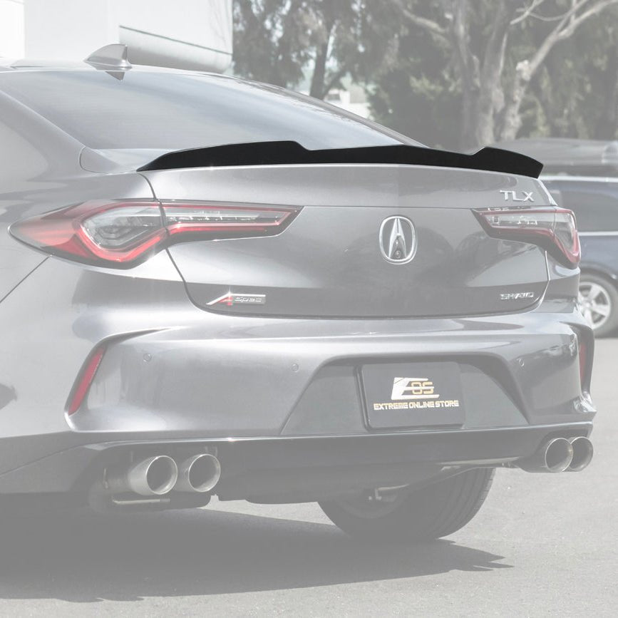 Acura TLX Extended Type S Style Gloss Black Primed Black Rear Trunk Wing Spoiler 2021-Up