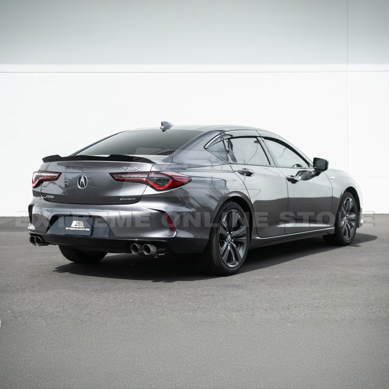 Acura TLX Extended Type S Style Gloss Black Primed Black Rear Trunk Wing Spoiler 2021-Up