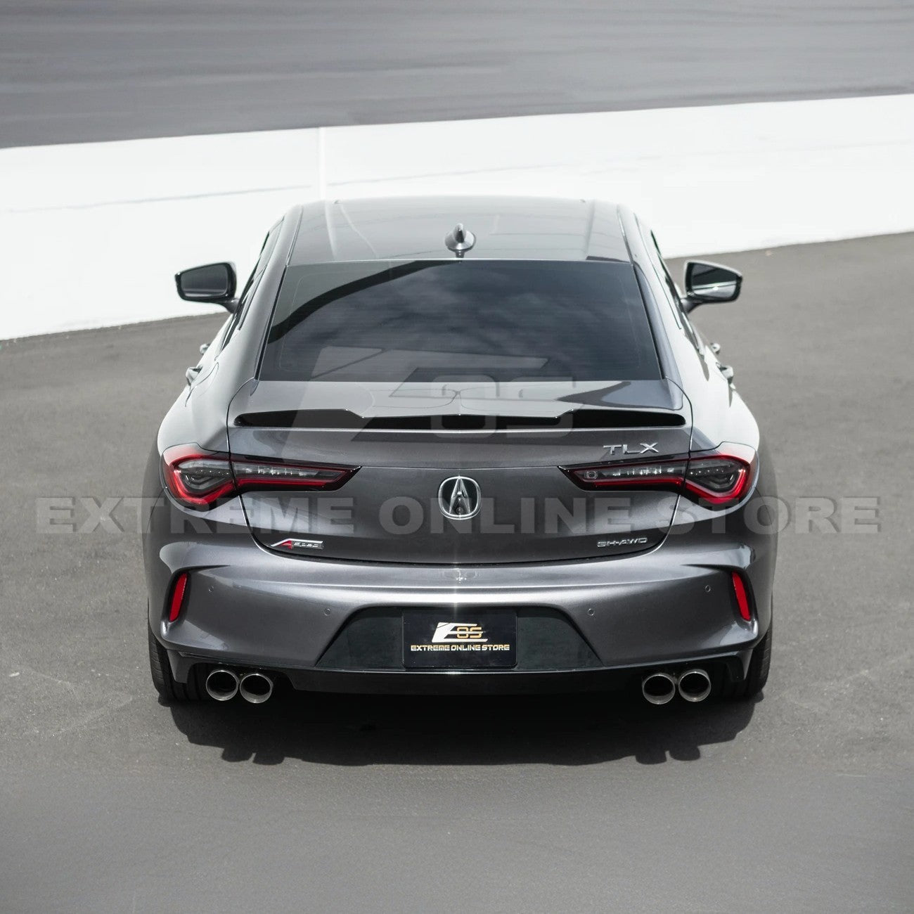 Acura TLX Extended Type S Style Gloss Black Primed Black Rear Trunk Wing Spoiler 2021-Up