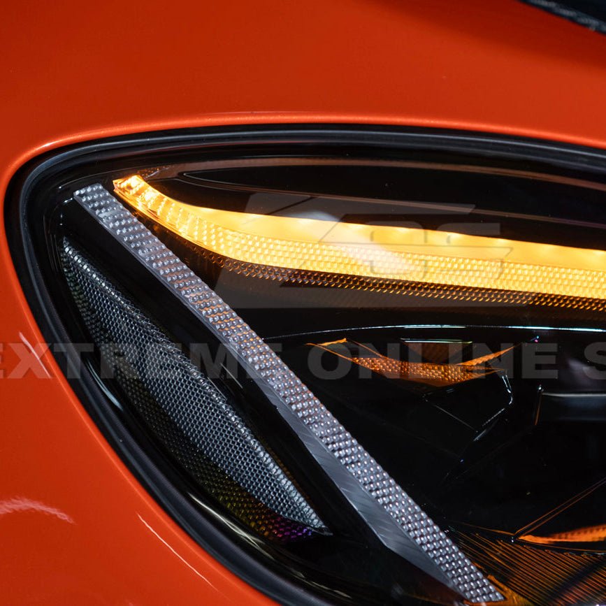 Chevrolet Corvette C6 C8 Style Clear Lens Sequential LED Front Headlights 2005-2013