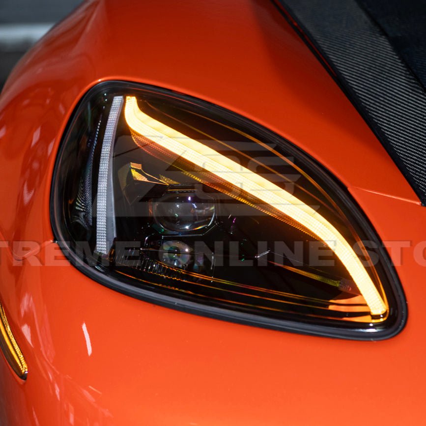 Chevrolet Corvette C6 C8 Style Clear Lens Sequential LED Front Headlights 2005-2013