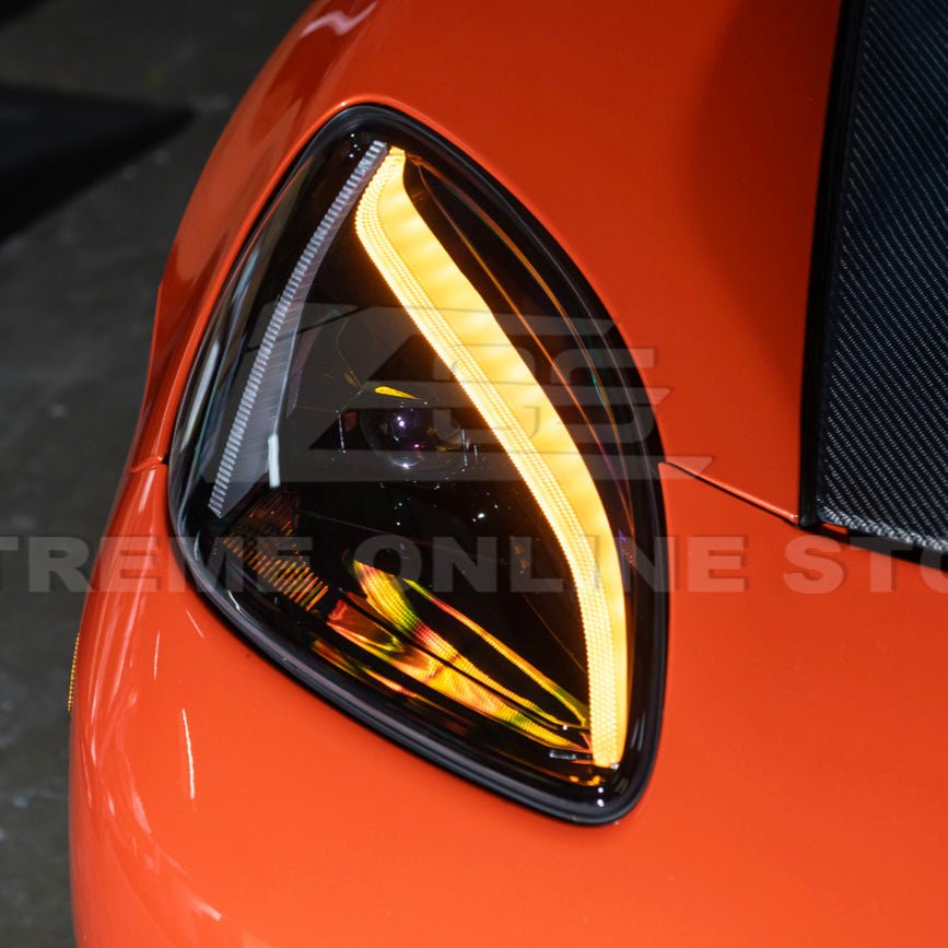 Chevrolet Corvette C6 C8 Style Clear Lens Sequential LED Front Headlights 2005-2013
