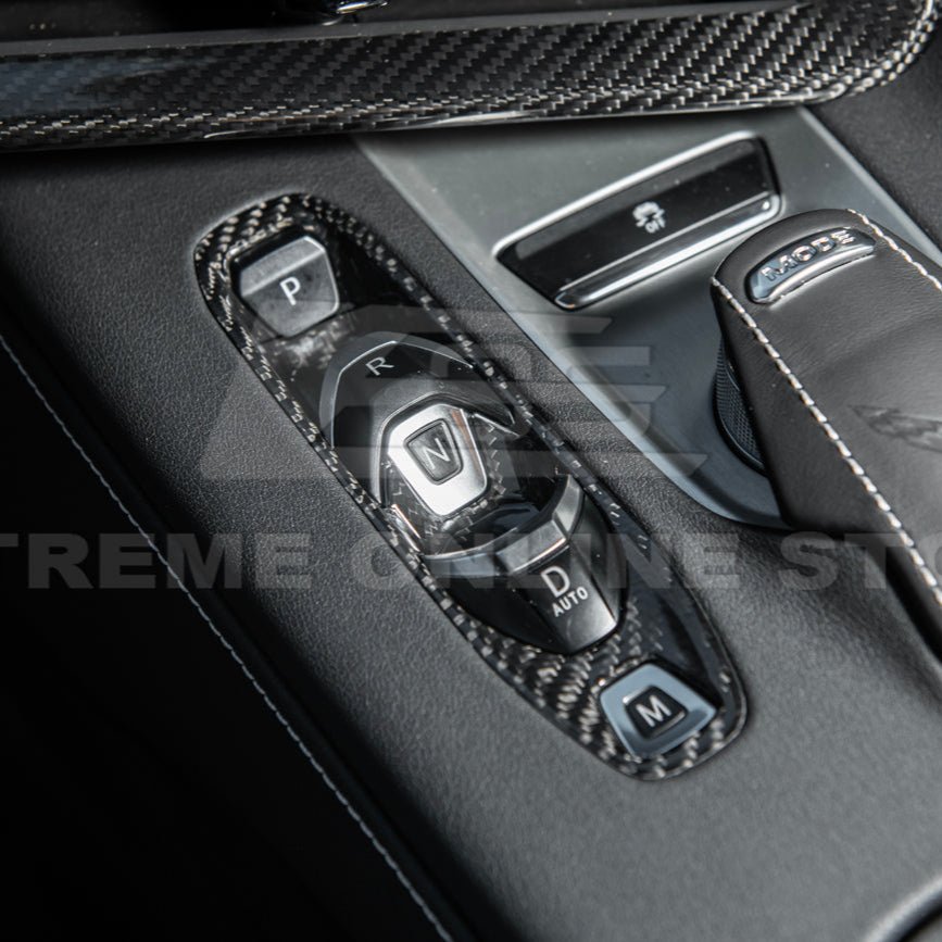 Chevrolet Corvette C8 Factory Style Dry Carbon Fiber Gear Switch Control Panel Trim Cover 2020-Up