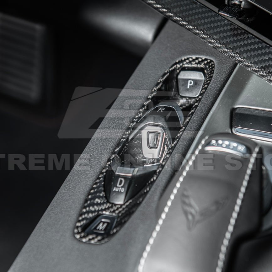 Chevrolet Corvette C8 Factory Style Dry Carbon Fiber Gear Switch Control Panel Trim Cover 2020-Up