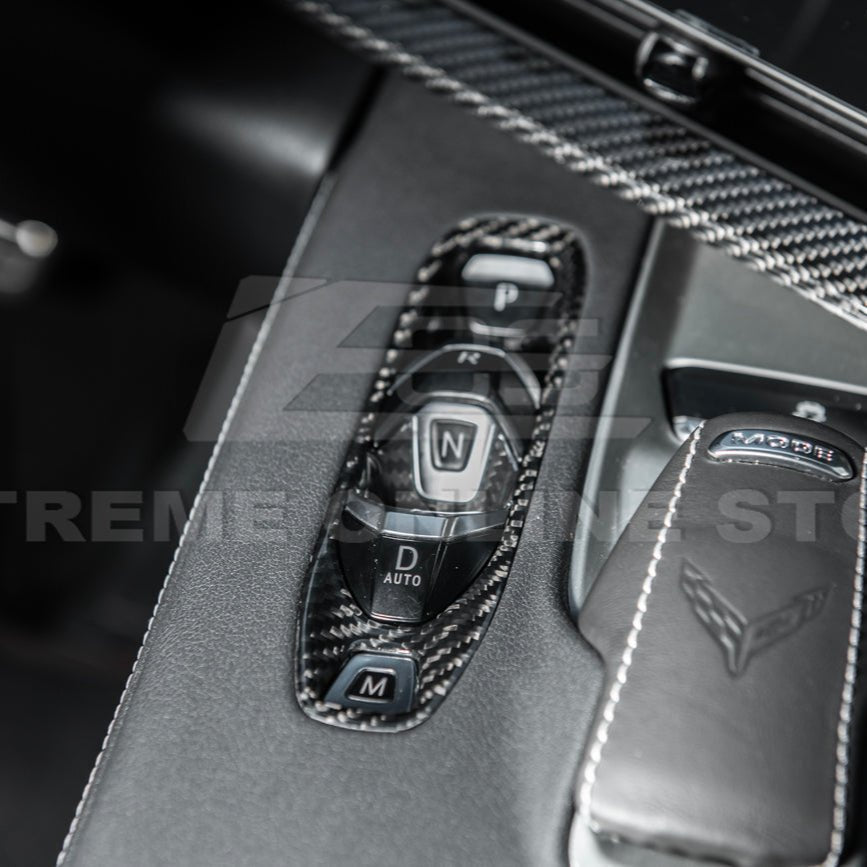 Chevrolet Corvette C8 Factory Style Dry Carbon Fiber Gear Switch Control Panel Trim Cover 2020-Up