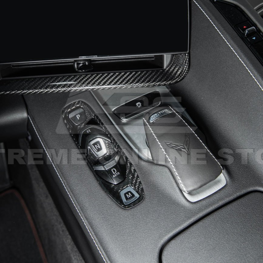 Chevrolet Corvette C8 Factory Style Dry Carbon Fiber Gear Switch Control Panel Trim Cover 2020-Up