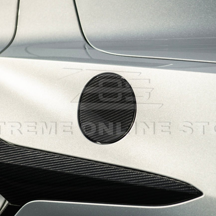 Chevrolet Corvette C8 Factory Style Dry Carbon Fiber Fuel Tank Gas Lid Cover 2020-Up