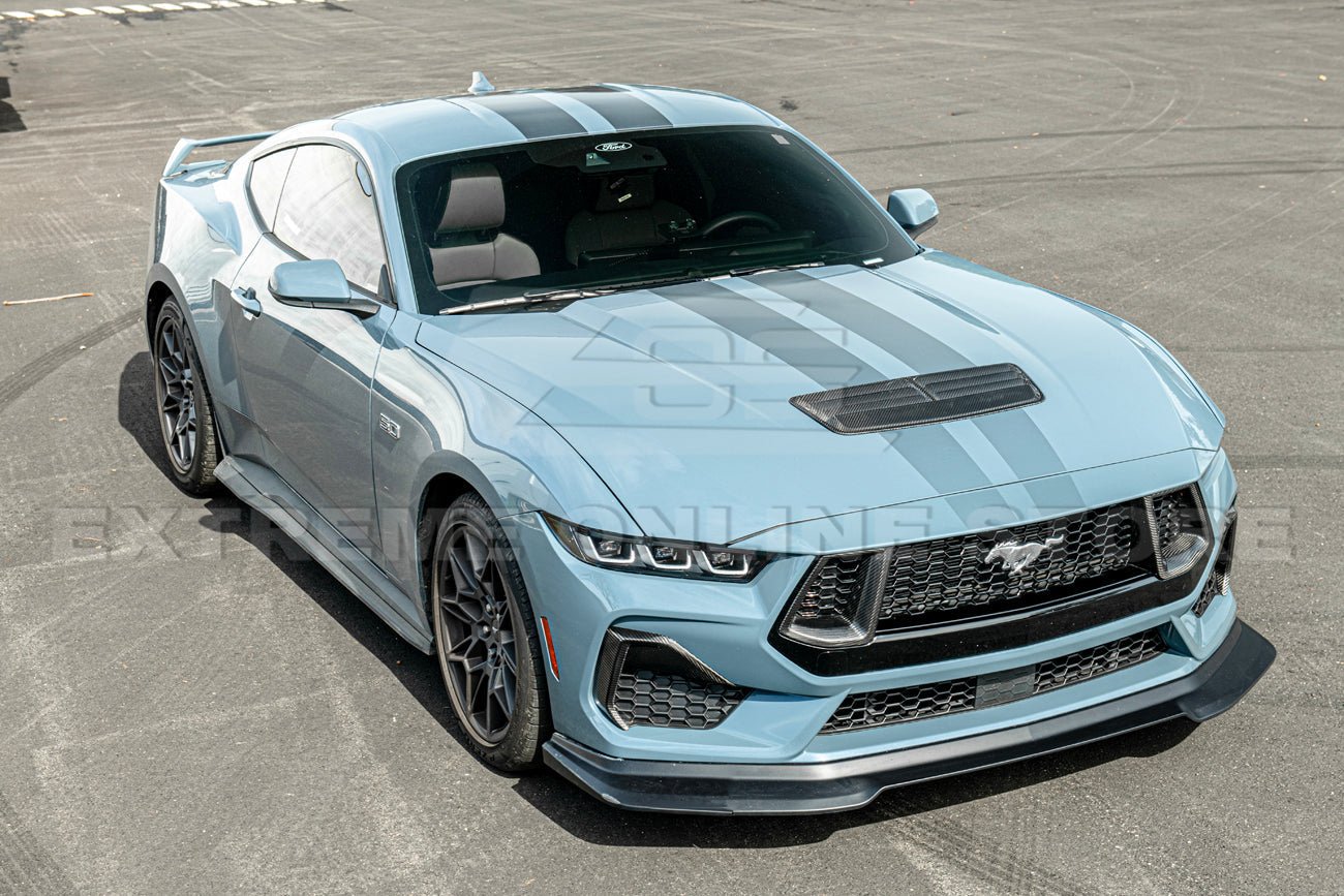Ford Mustang S650 Factory Style Dry Carbon Fiber Front Side Grille Inserts 2024-Up