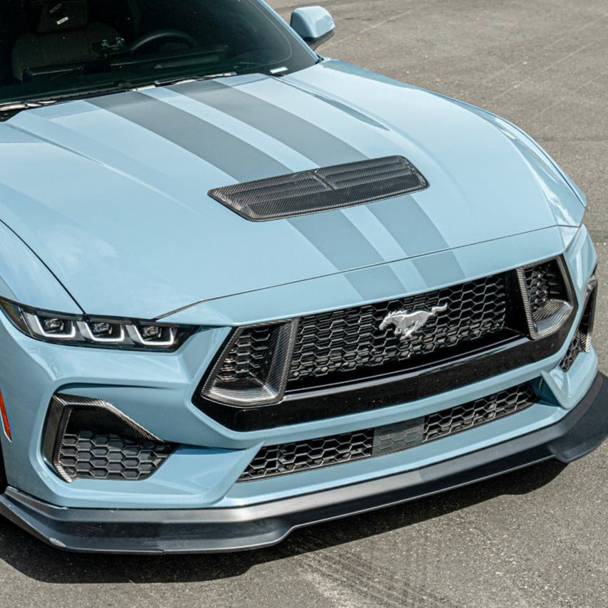 Ford Mustang S650 Factory Style Dry Carbon Fiber Front Side Grille Inserts 2024-Up