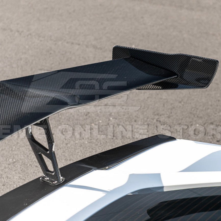Chevrolet Corvette C7 ZR1 ZTK Style Carbon Fiber Rear High Wing Spoiler Wing Riser Kit 2014-2019