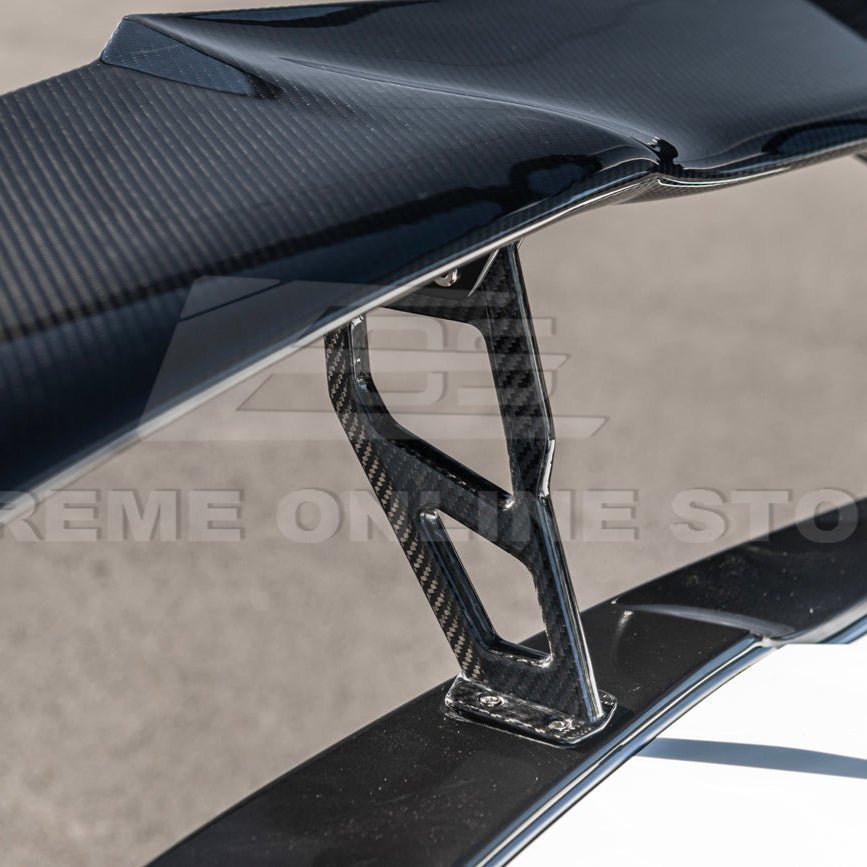 Chevrolet Corvette C7 ZR1 ZTK Style Carbon Fiber Rear High Wing Spoiler Wing Riser Kit 2014-2019