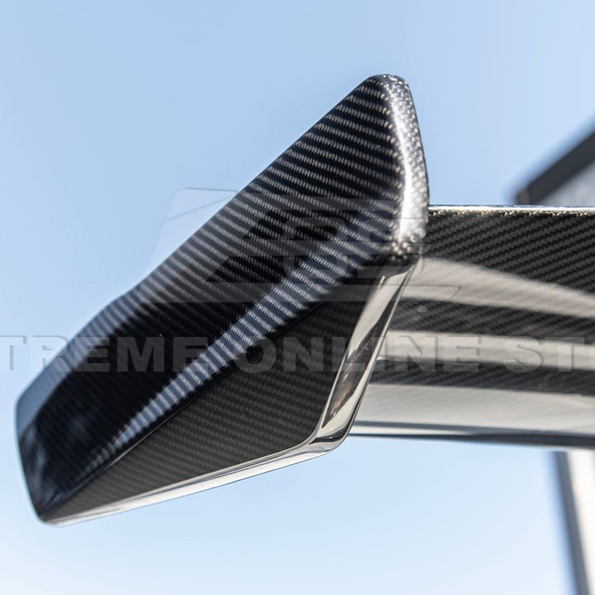 Chevrolet Corvette C7 ZR1 ZTK Style Carbon Fiber Rear High Wing Spoiler Wing Riser Kit 2014-2019