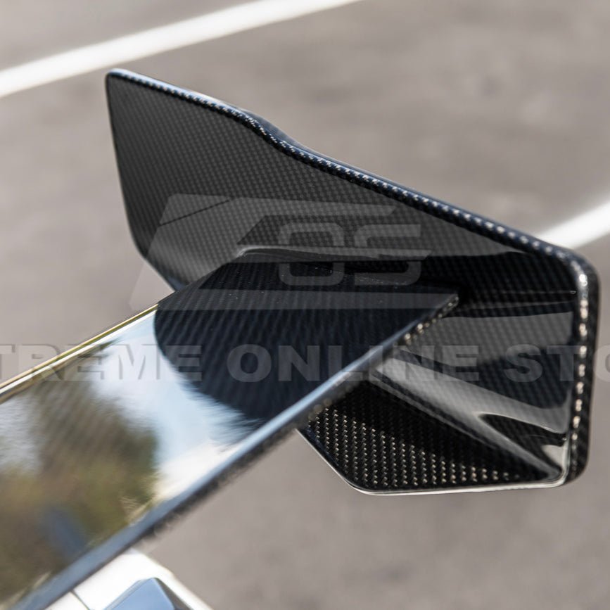 Chevrolet Corvette C7 ZR1 ZTK Style Carbon Fiber Rear High Wing Spoiler Wing Riser Kit 2014-2019