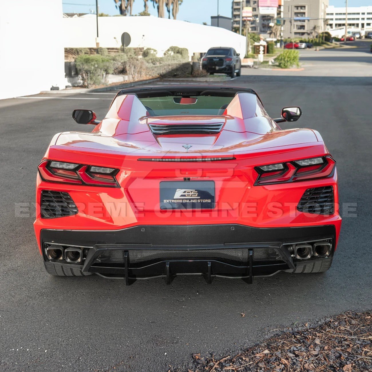 Chevrolet Corvette C8 EOS Performance Style Gloss Black Rear Bumper Add-On Diffuser Lip 2020-Up