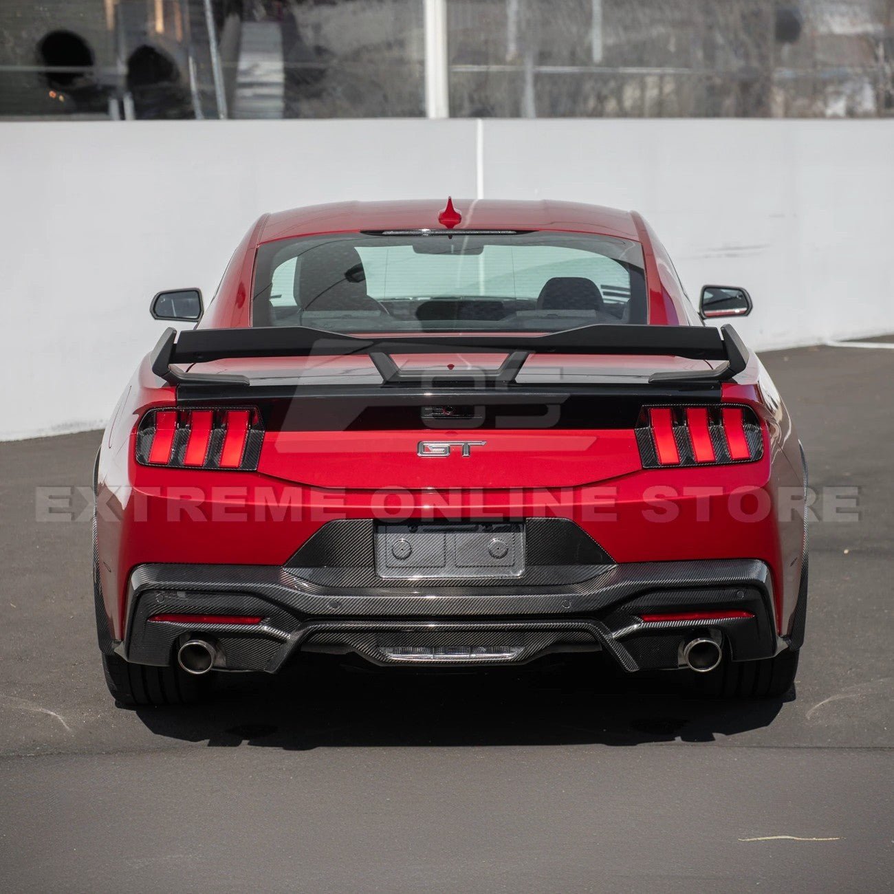 Ford Mustang S650 Dark Horse Style Rear Wickerbill Wing Spoiler Gloss Black Matte Black 2024-Up