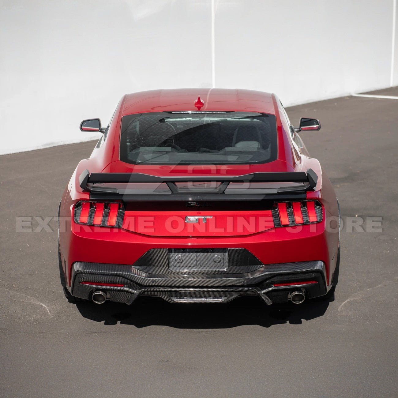 Ford Mustang S650 Dark Horse Style Rear Wickerbill Wing Spoiler Gloss Black Matte Black 2024-Up