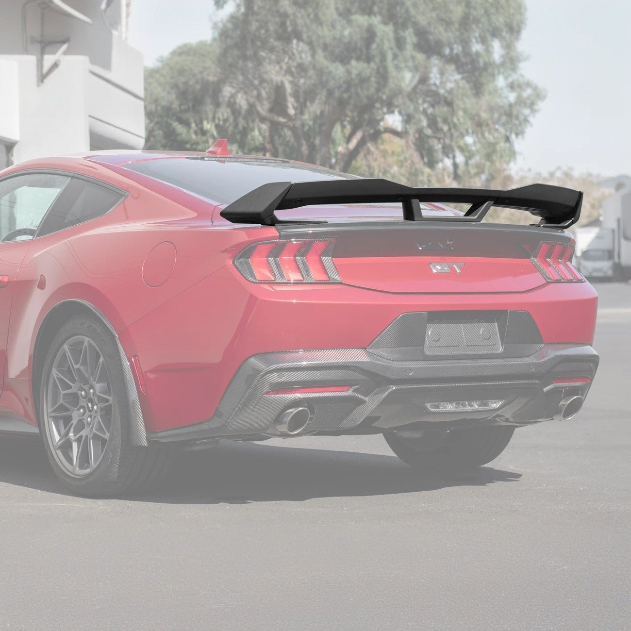 Ford Mustang S650 Dark Horse Style Rear Wickerbill Wing Spoiler Gloss Black Matte Black 2024-Up