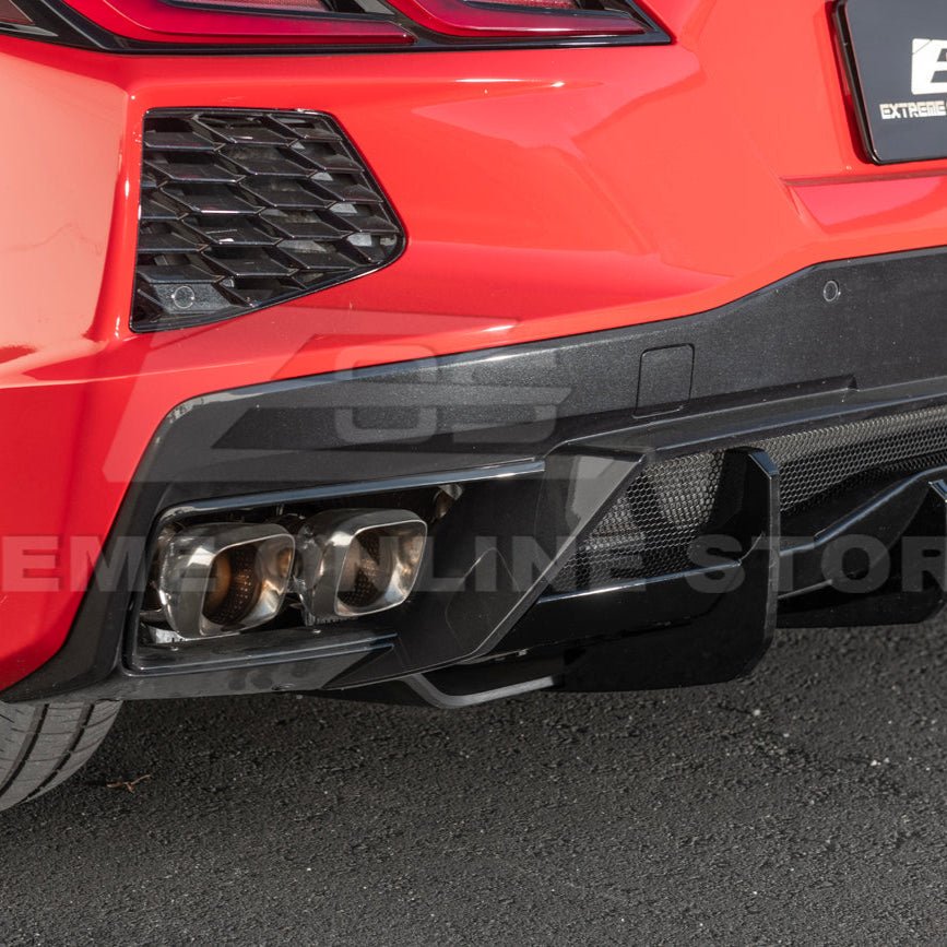 Chevrolet Corvette C8 EOS Performance Style Gloss Black Rear Bumper Add-On Diffuser Lip 2020-Up
