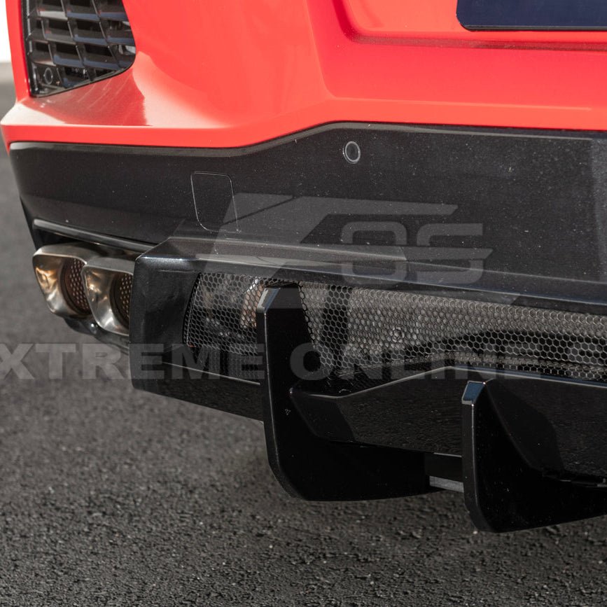 Chevrolet Corvette C8 EOS Performance Style Gloss Black Rear Bumper Add-On Diffuser Lip 2020-Up