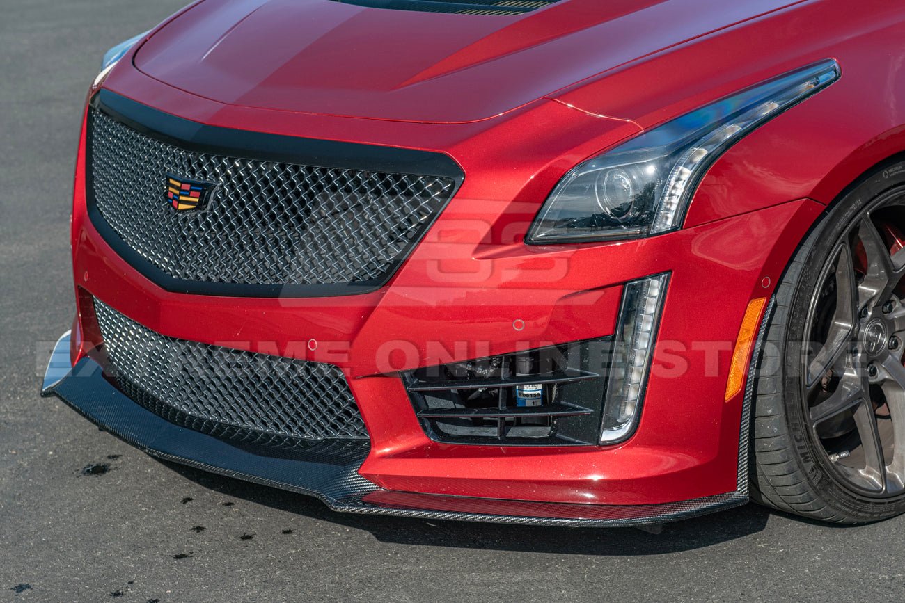 Cadillac CTS-V V3 Factory Carbon Style Dry Carbon Fiber Front Wheel Arch Splitters 2016-2019