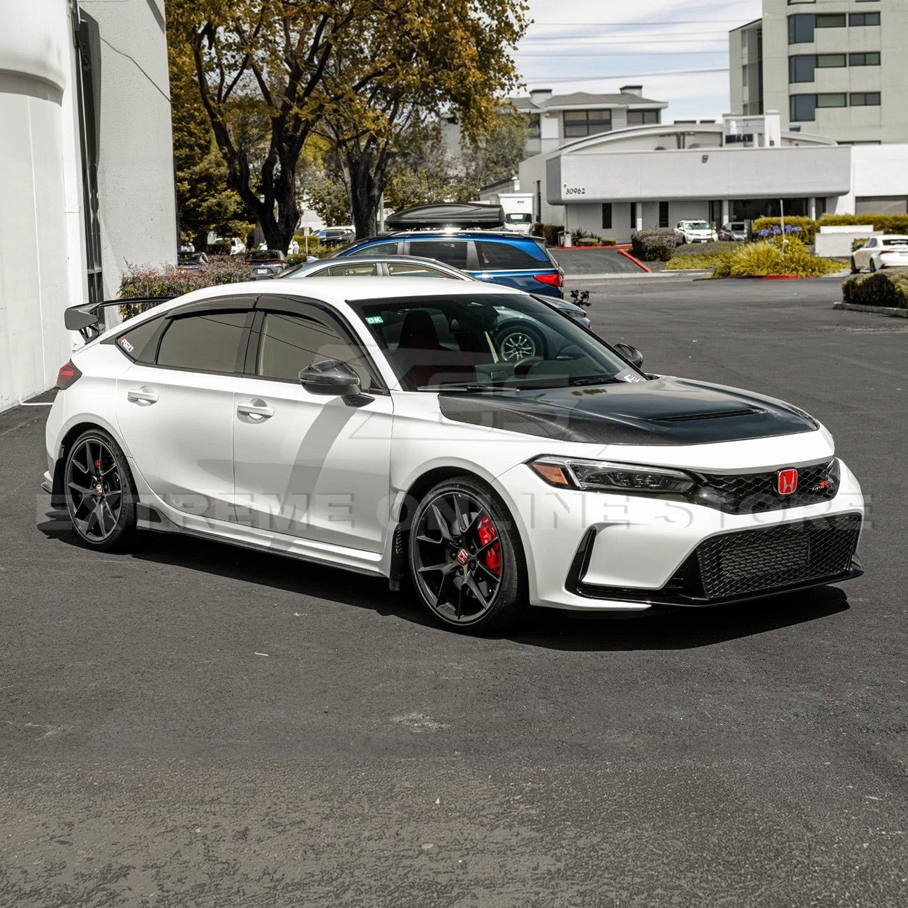 Honda Civic Type-R FL5 Carbon Fiber Front Vented Bumper Hood Cover 2023-Up