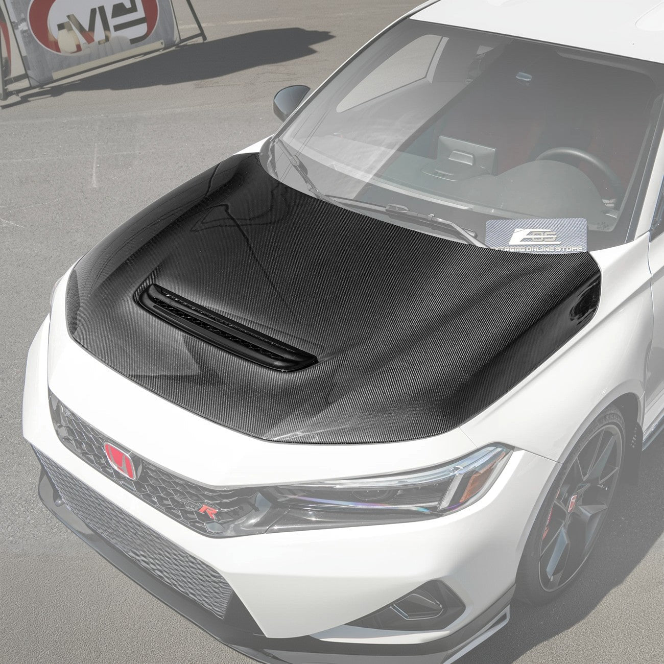 Honda Civic Type-R FL5 Carbon Fiber Front Vented Bumper Hood Cover 2023-Up