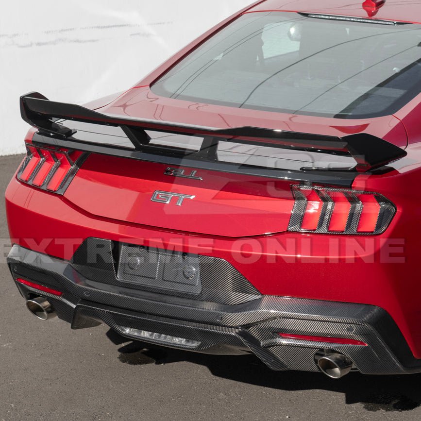 Ford Mustang S650 Dark Horse Style Rear Wickerbill Wing Spoiler Gloss Black Matte Black 2024-Up