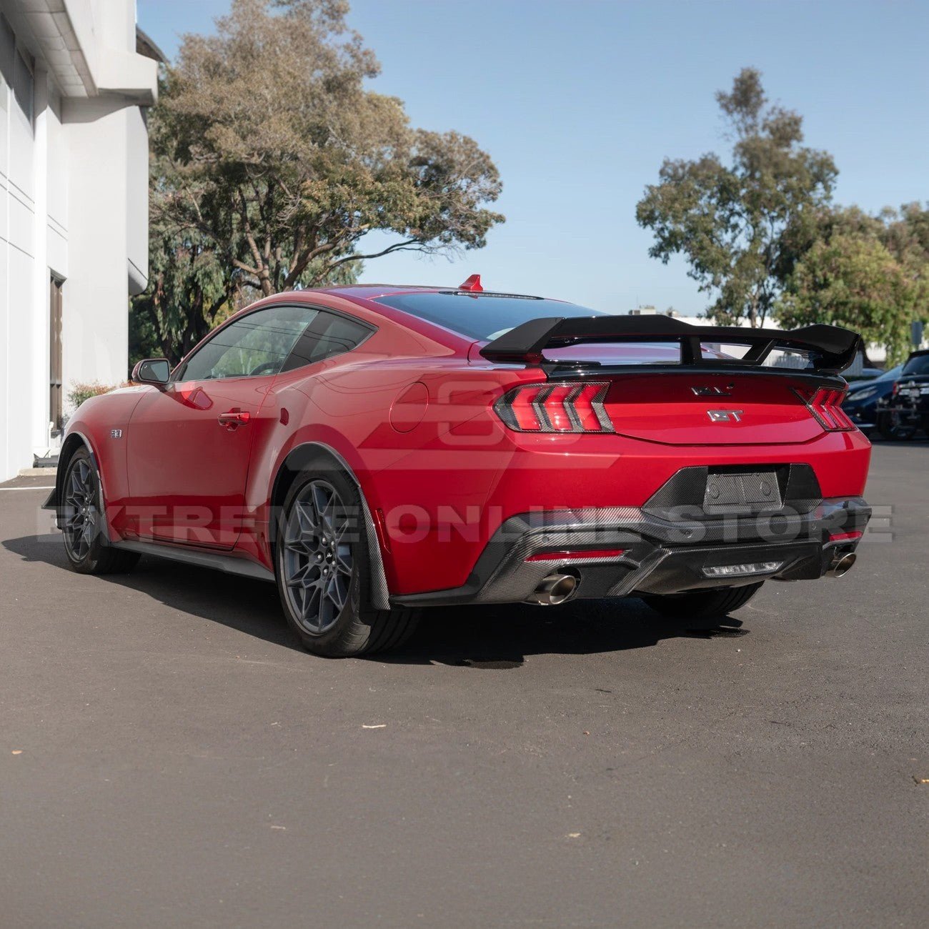 Ford Mustang S650 Dark Horse Style Rear Wickerbill Wing Spoiler Gloss Black Matte Black 2024-Up