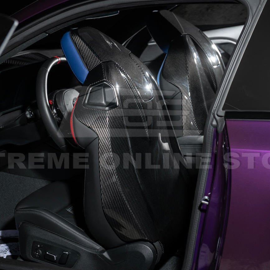 BMW G87 G82 M2 M4 Dry Carbon Fiber Full Seat Back Cover Pair 2021-Up