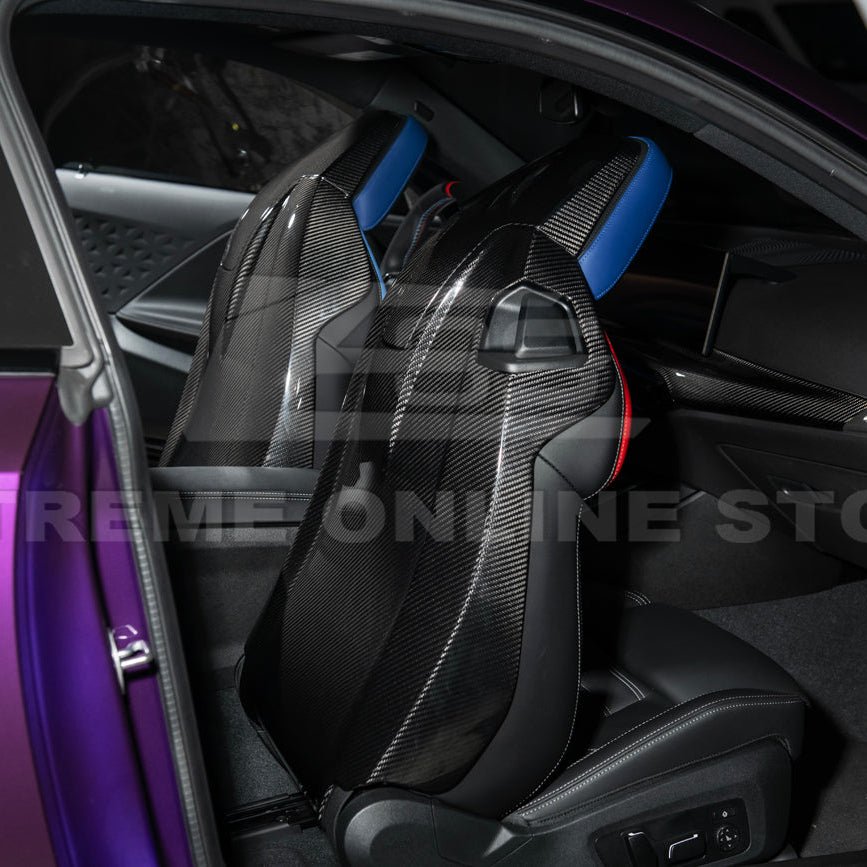 BMW G87 G82 M2 M4 Dry Carbon Fiber Full Seat Back Cover Pair 2021-Up
