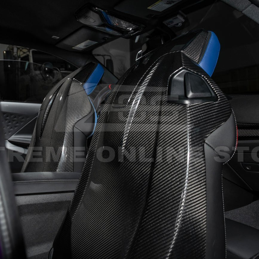 BMW G87 G82 M2 M4 Dry Carbon Fiber Full Seat Back Cover Pair 2021-Up