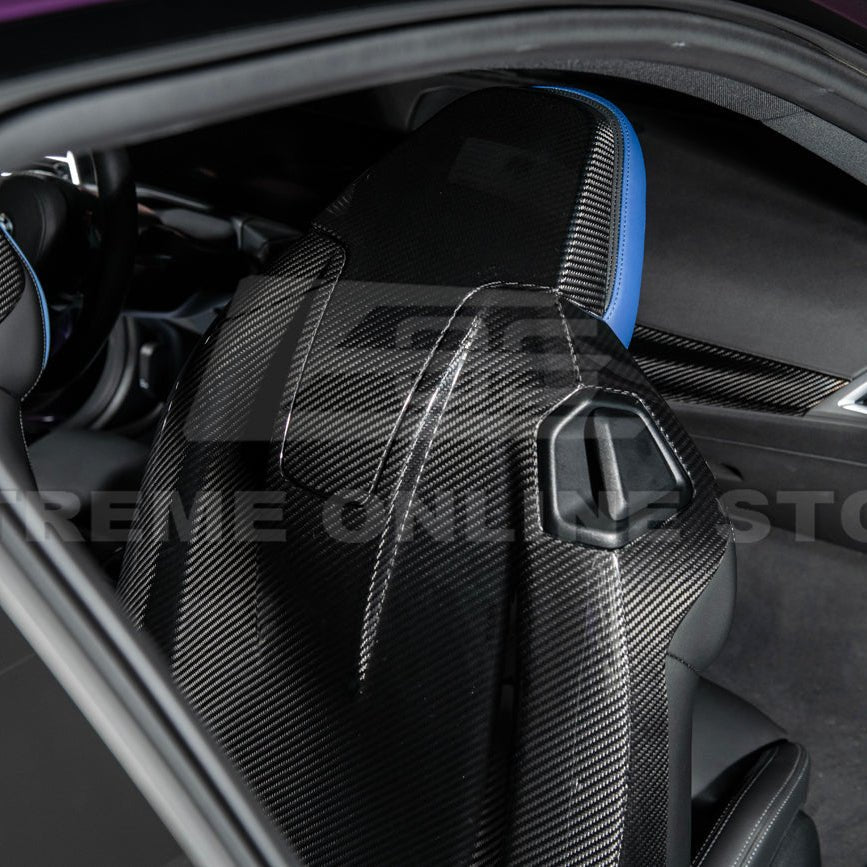 BMW G87 G82 M2 M4 Dry Carbon Fiber Full Seat Back Cover Pair 2021-Up