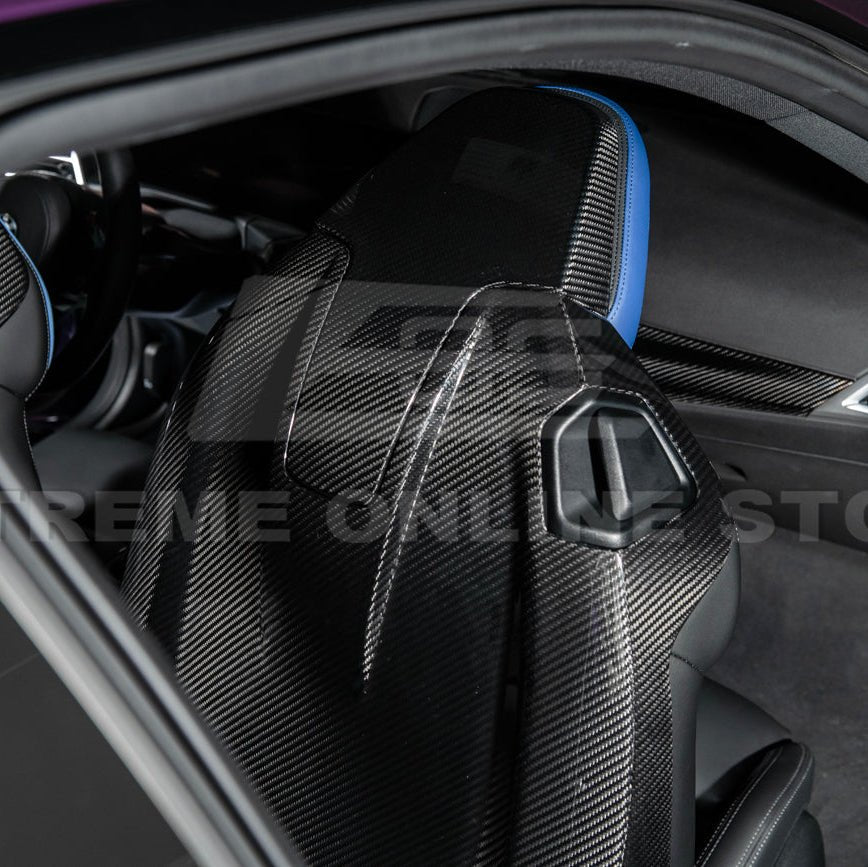 BMW G87 G82 S58 Dry Carbon Fiber Seat Back Cover Pair 2021-2026
