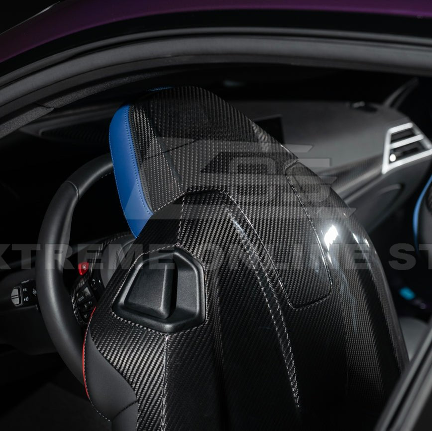 BMW G87 G82 S58 Dry Carbon Fiber Seat Back Cover Pair 2021-2026