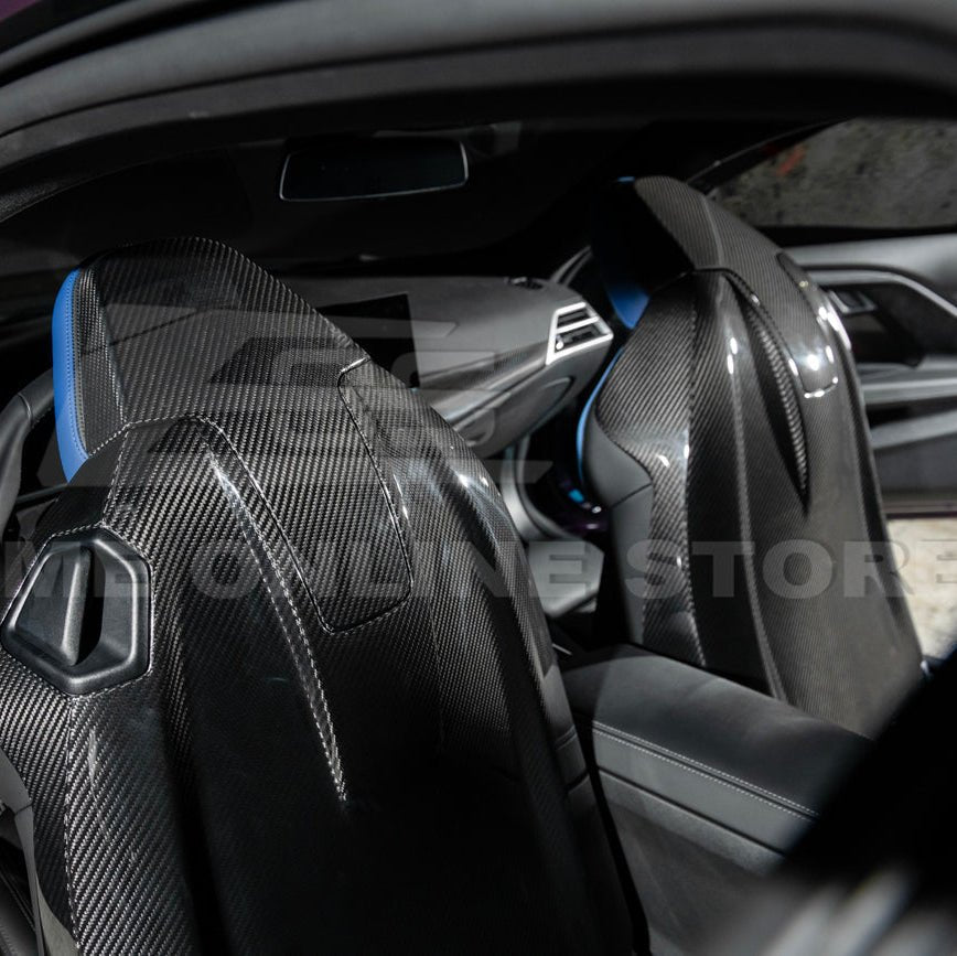 BMW G87 G82 M2 M4 Dry Carbon Fiber Full Seat Back Cover Pair 2021-Up