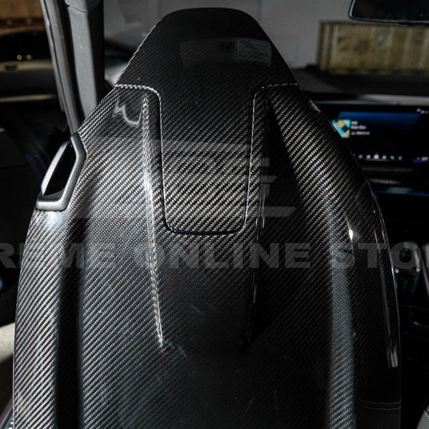 BMW G87 G82 M2 M4 Dry Carbon Fiber Full Seat Back Cover Pair 2021-Up