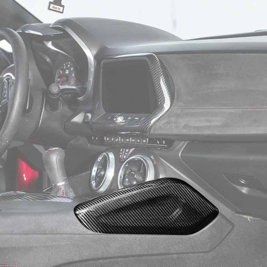 Chevrolet Camaro Factory Style Dry Carbon Fiber Front Side Knee Pad Panel Cover Pair 2016-2024